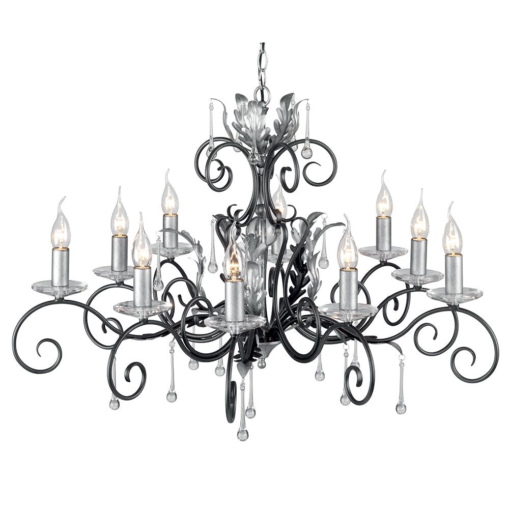 Amarilli 10Lt Centre Ceiling Light - Black & Silver Finish