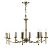Ambassador 8 Light Fitting Dual Mount  Antique Brass - Cusack Lighting
