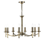 Ambassador 8 Light Fitting Dual Mount  Antique Brass - Cusack Lighting