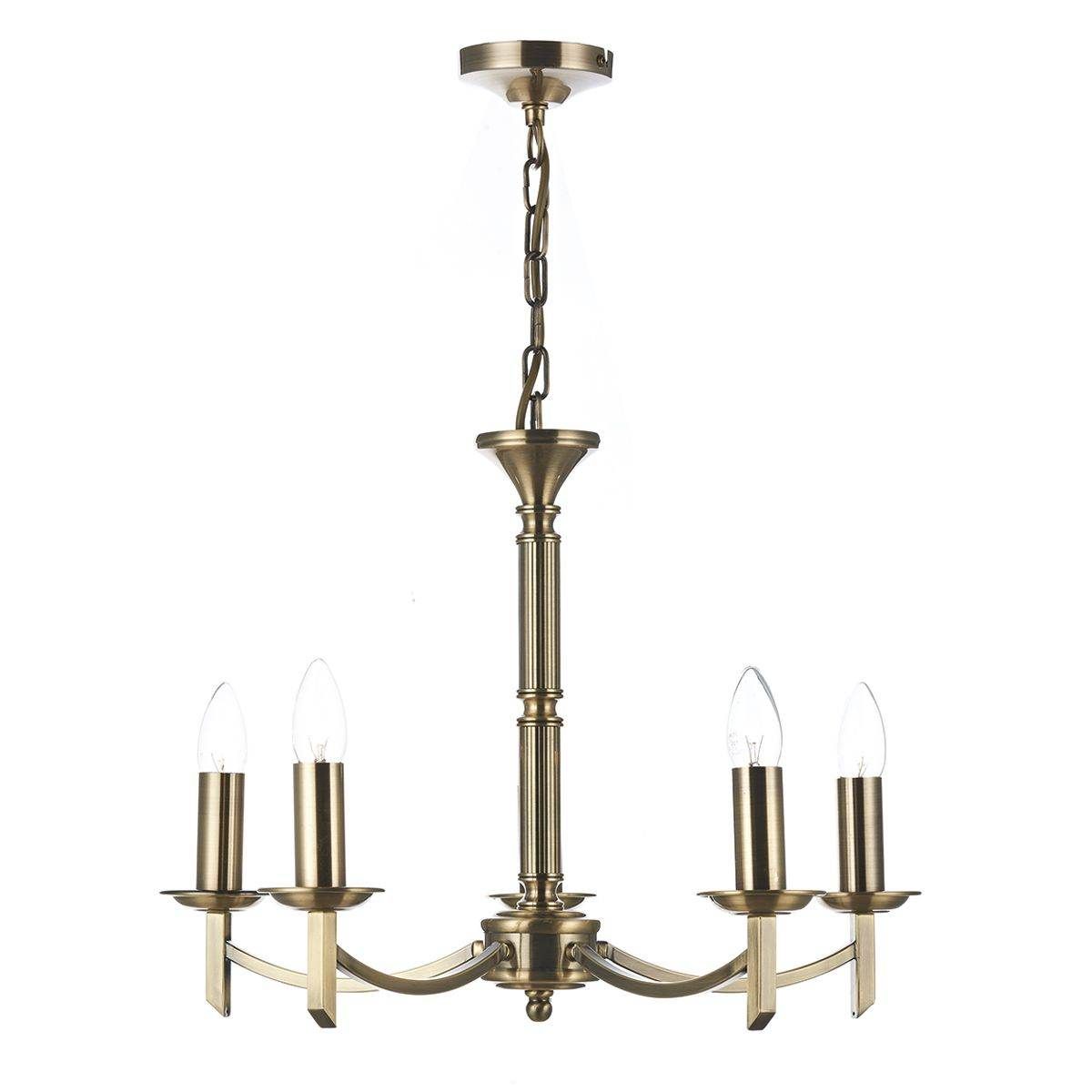 Dar Ambassador 5 Light Dual Mount Fitting Antique Brass