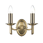 Dar Ambassador Double Wall Bracket - Antique Brass/Satin Chrome Finish - Cusack Lighting