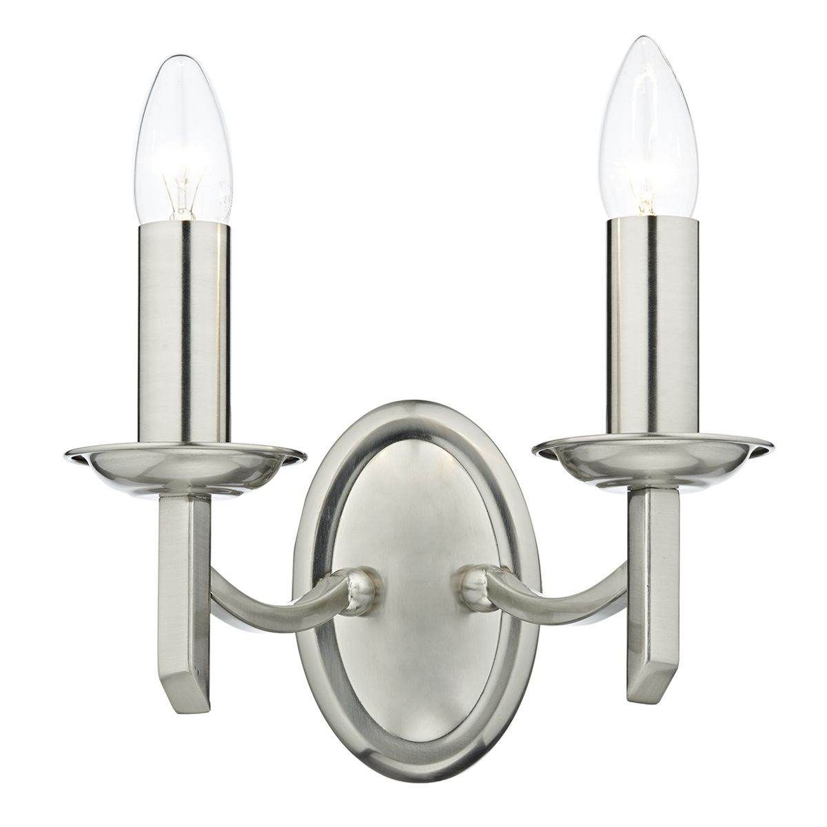 Dar Ambassador Double Wall Bracket - Antique Brass/Satin Chrome Finish