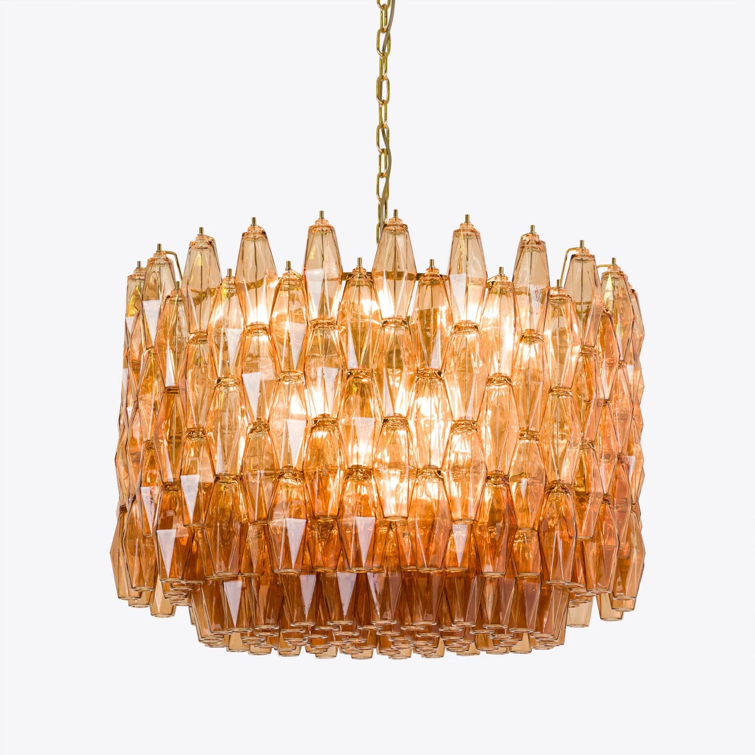 Drum Sorrento Chandelier – Amber & Pink Finishes