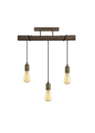 Ambover Kitchen Table/Island Ceiling Light, 3 x E27, Medium Oak & Antique Brass, IP20