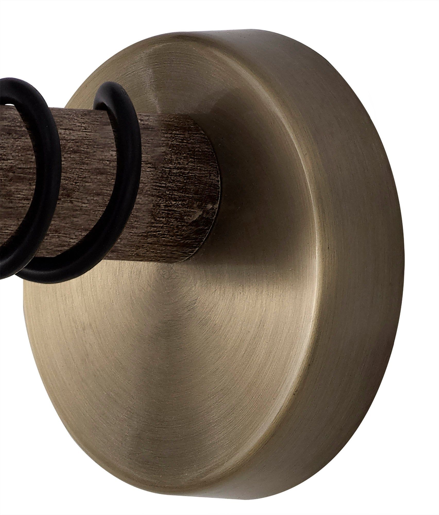 Ambover Wall Lamp, 1 x E27, Medium Oak & Antique Brass IP20
