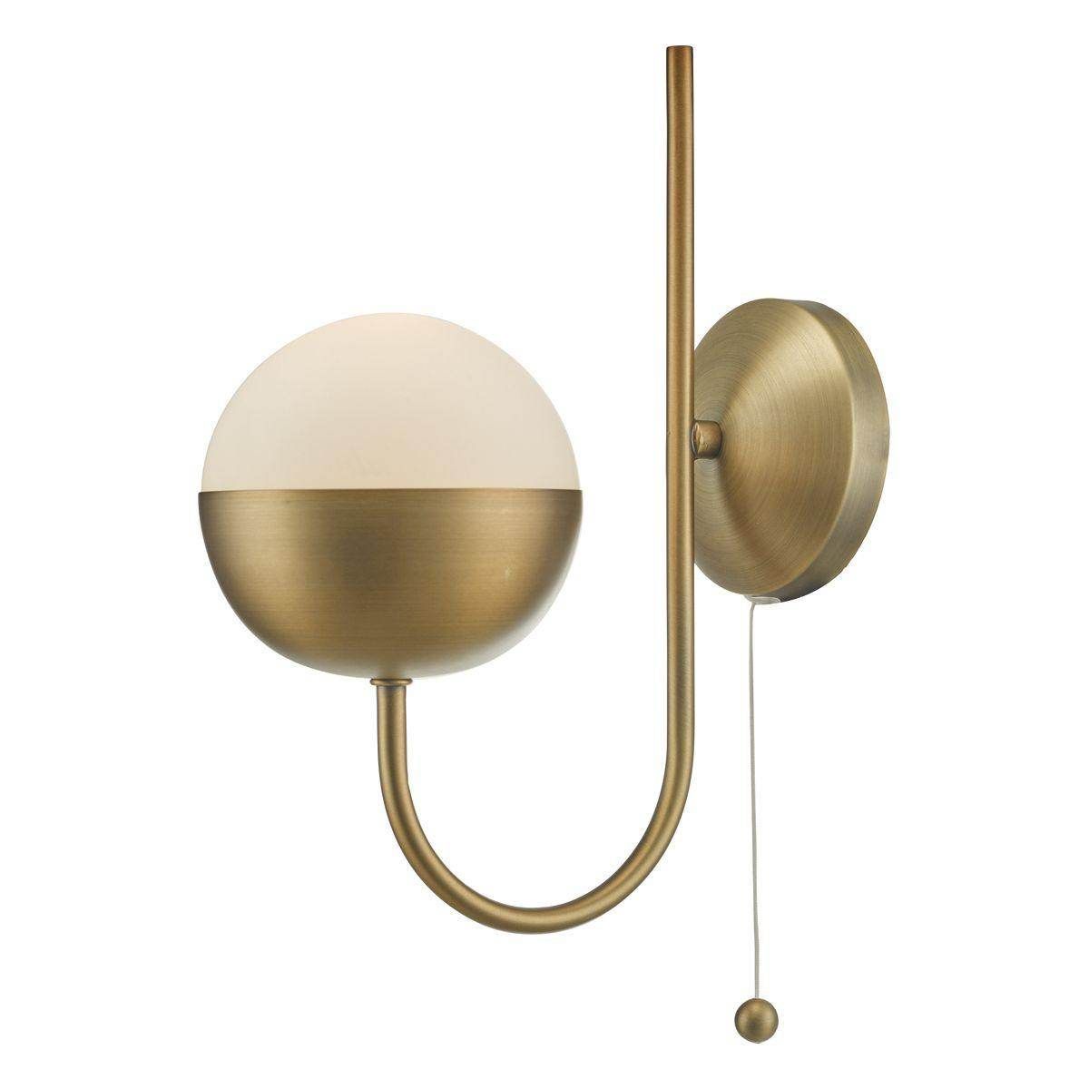 Dar Andre 1lt Wall Light Aged Brass - Cusack Lighting