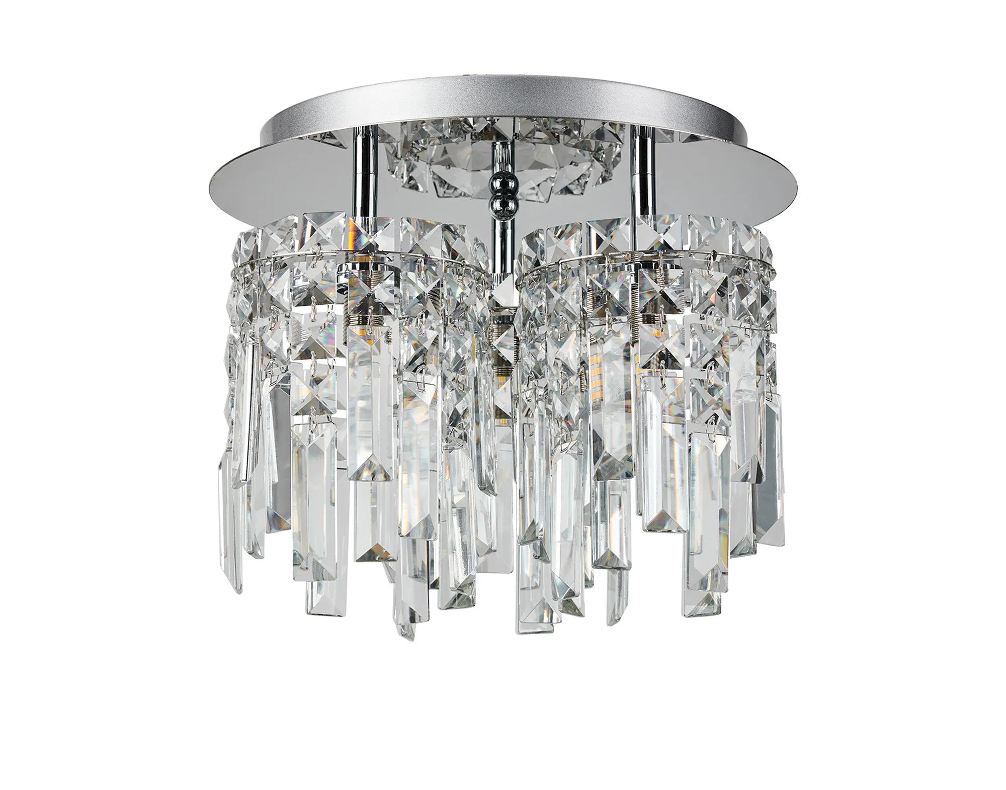 Albon 3/9Lt Flush Ceiling Light- Polished Chrome Crystal Finish