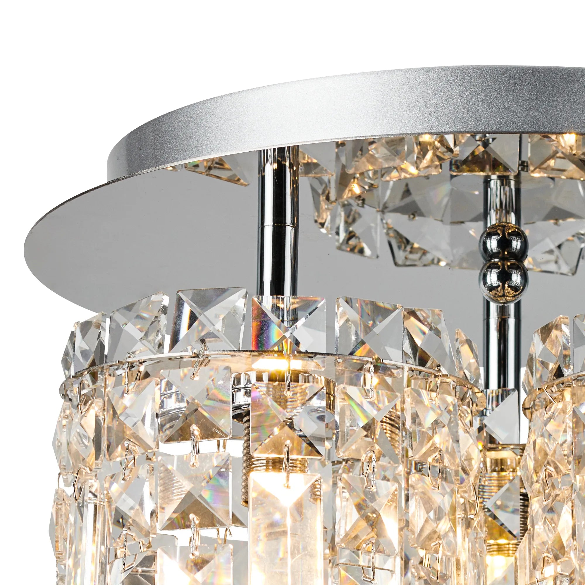 Albon 3/9Lt Flush Ceiling Light- Polished Chrome Crystal Finish