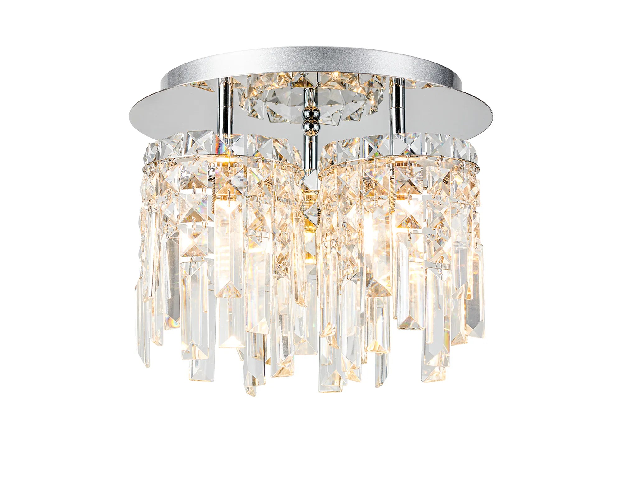 Albon 3/9Lt Flush Ceiling Light- Polished Chrome Crystal Finish