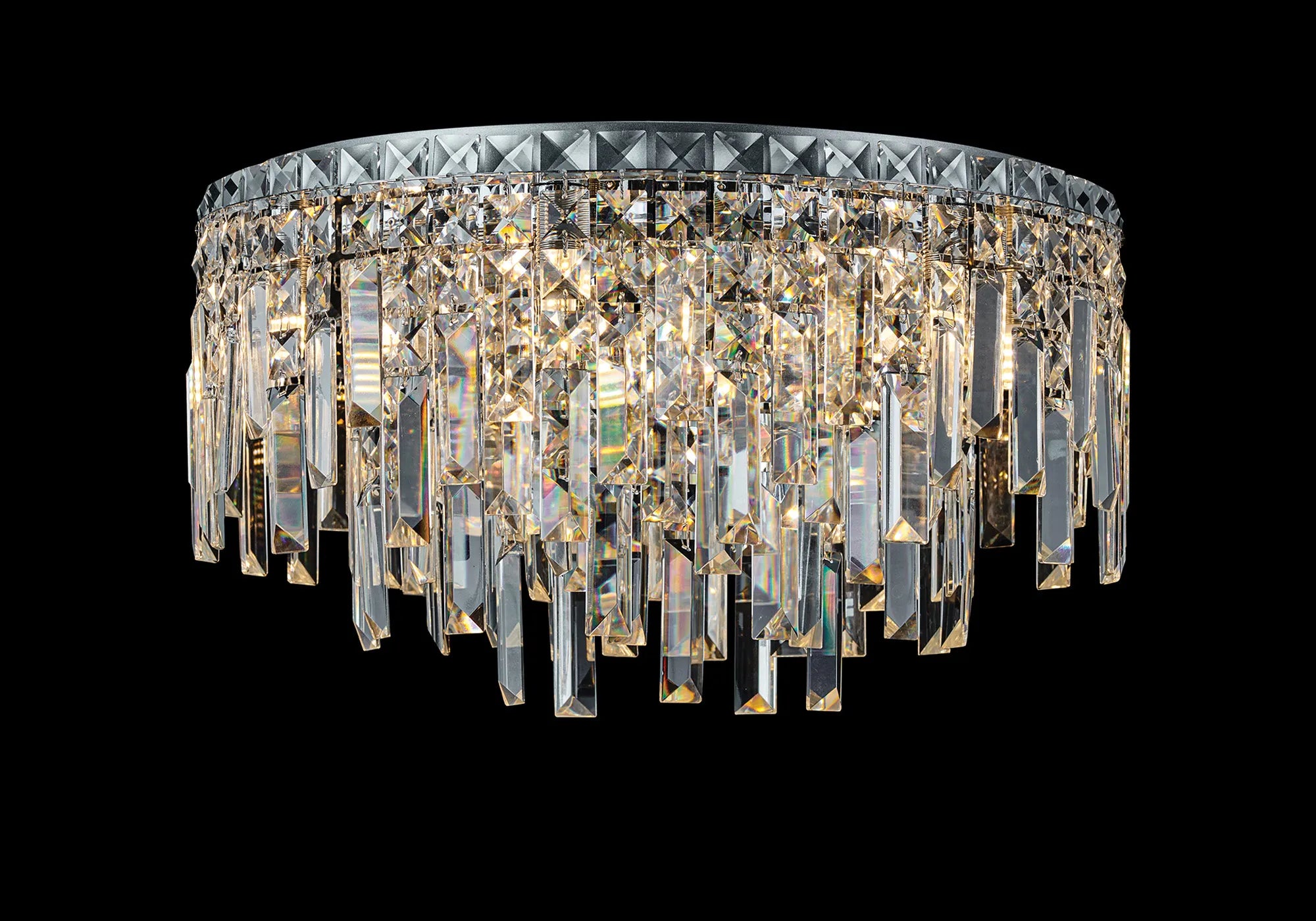 Albon 3/9Lt Flush Ceiling Light- Polished Chrome Crystal Finish