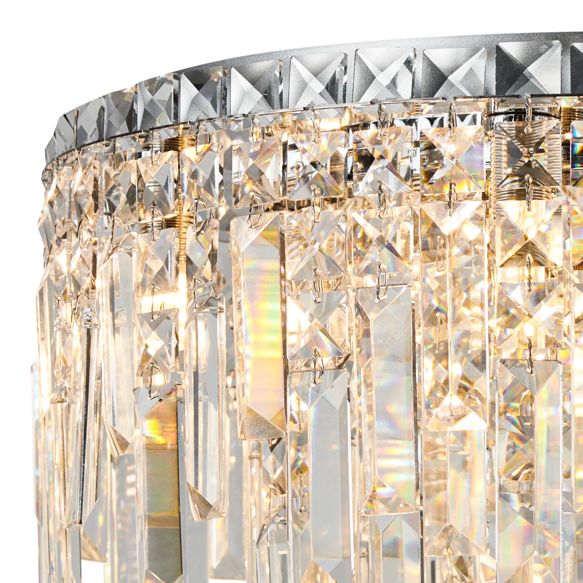 Albon 3/9Lt Flush Ceiling Light- Polished Chrome Crystal Finish