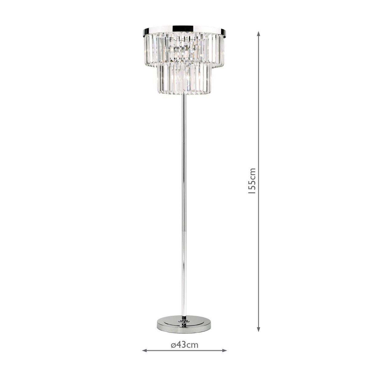 Angel 6 Light Floor Lamp Polished Chrome Crystal