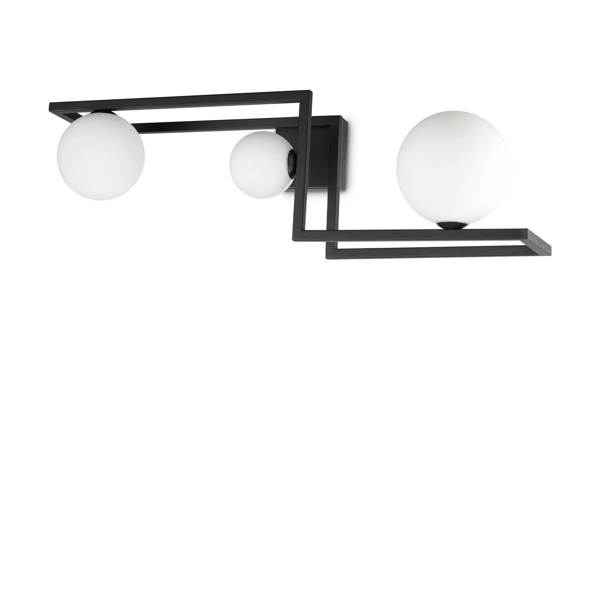 Angolo 3Lt Flush Light - Black/Brass Finish - Cusack Lighting