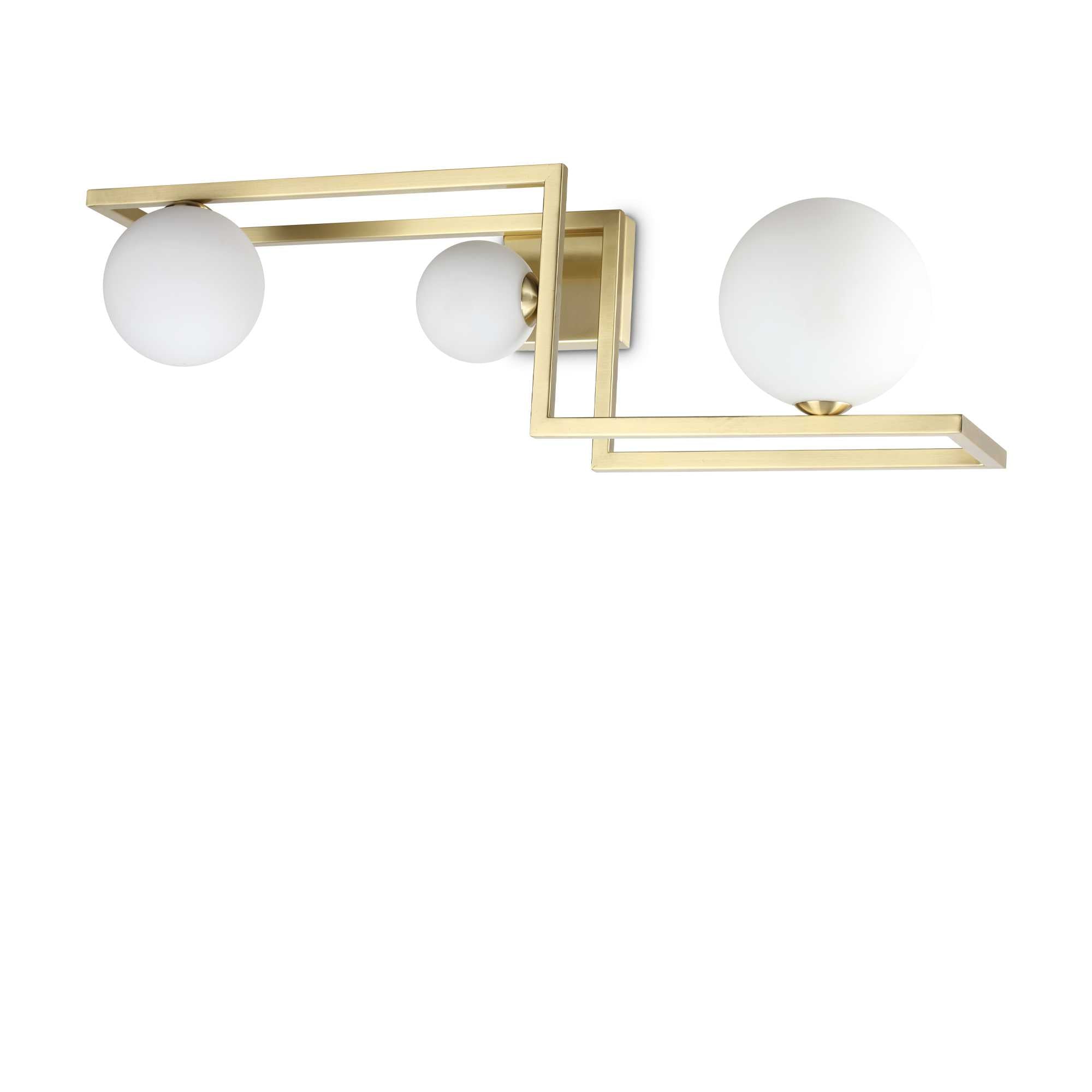 Angolo 3Lt Flush Light - Black/Brass Finish - Cusack Lighting