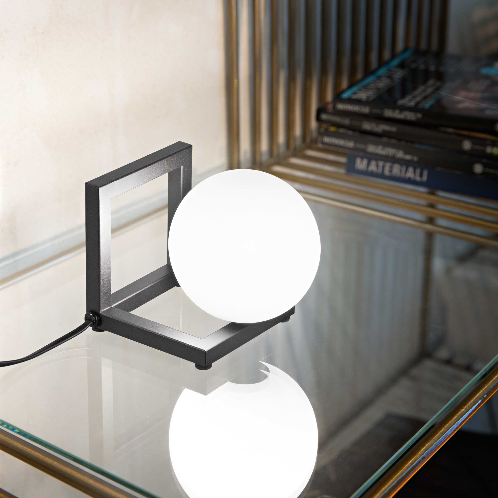 Angolo Table Lamp - Black/Brass Finish - Cusack Lighting
