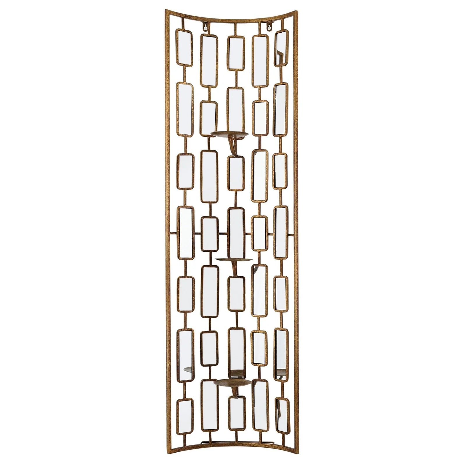 Anna 3 Light Mirror Candleholder - Gold & Mirror Finish