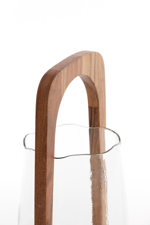 Anosy Small Hurricane - Natural Wood & Clear Glass Finish