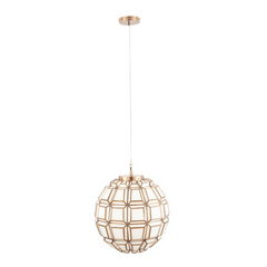 Antique Brass and White Glass Globe Pendant - Cusack Lighting