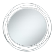 Antique Silver Metal Round Wall Mirror - Cusack Lighting