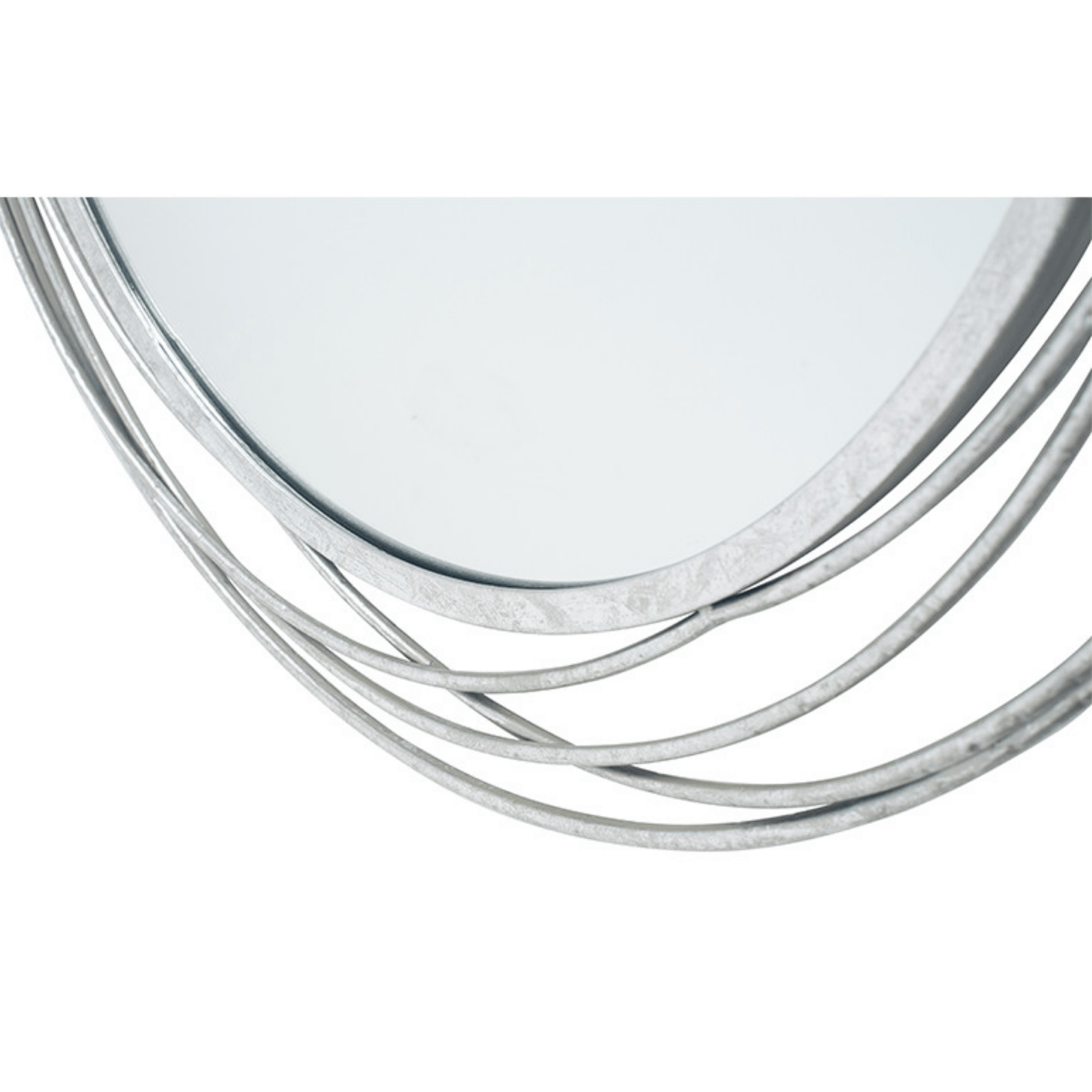 Antique Silver Metal Round Wall Mirror - Cusack Lighting