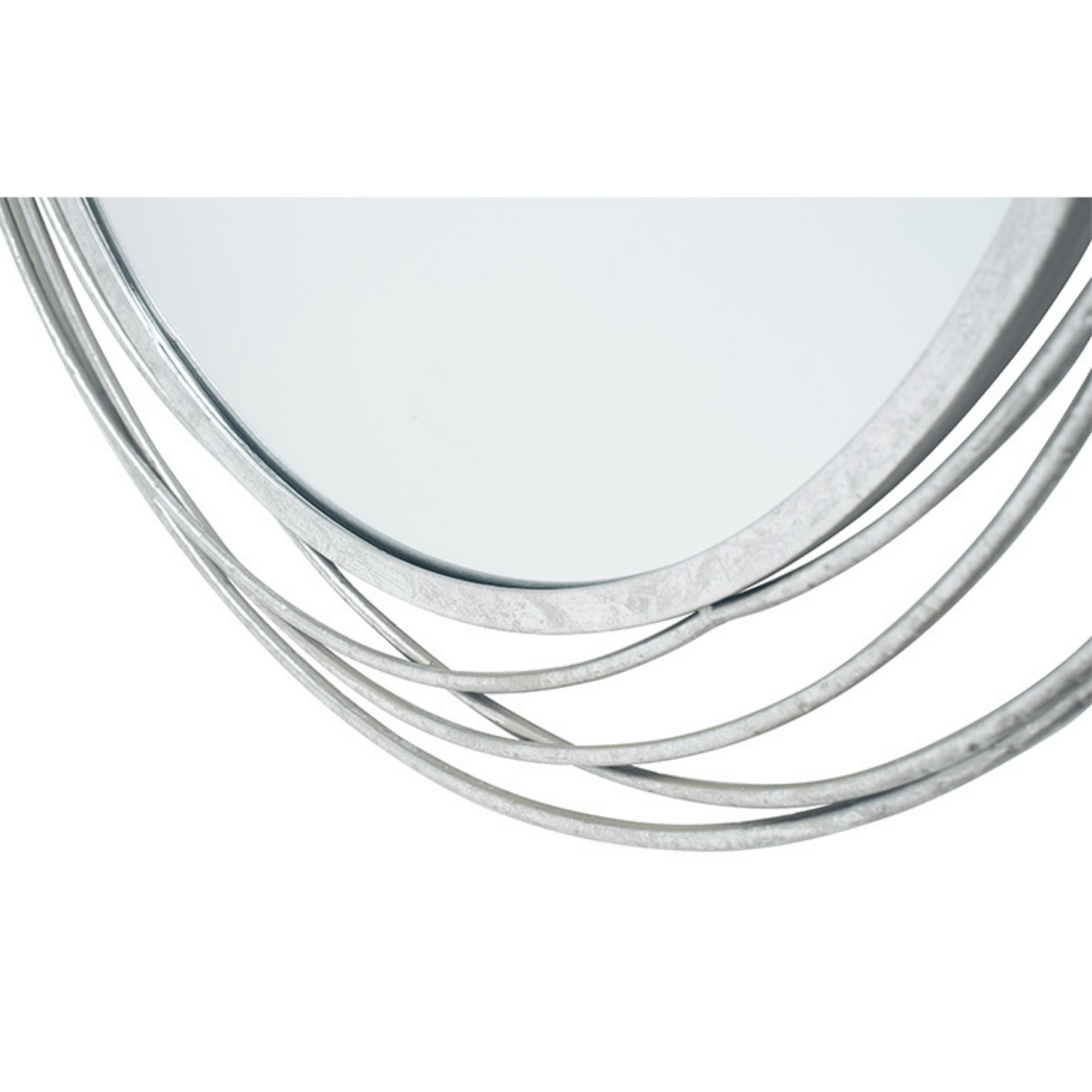Antique Silver Metal Round Wall Mirror - Cusack Lighting