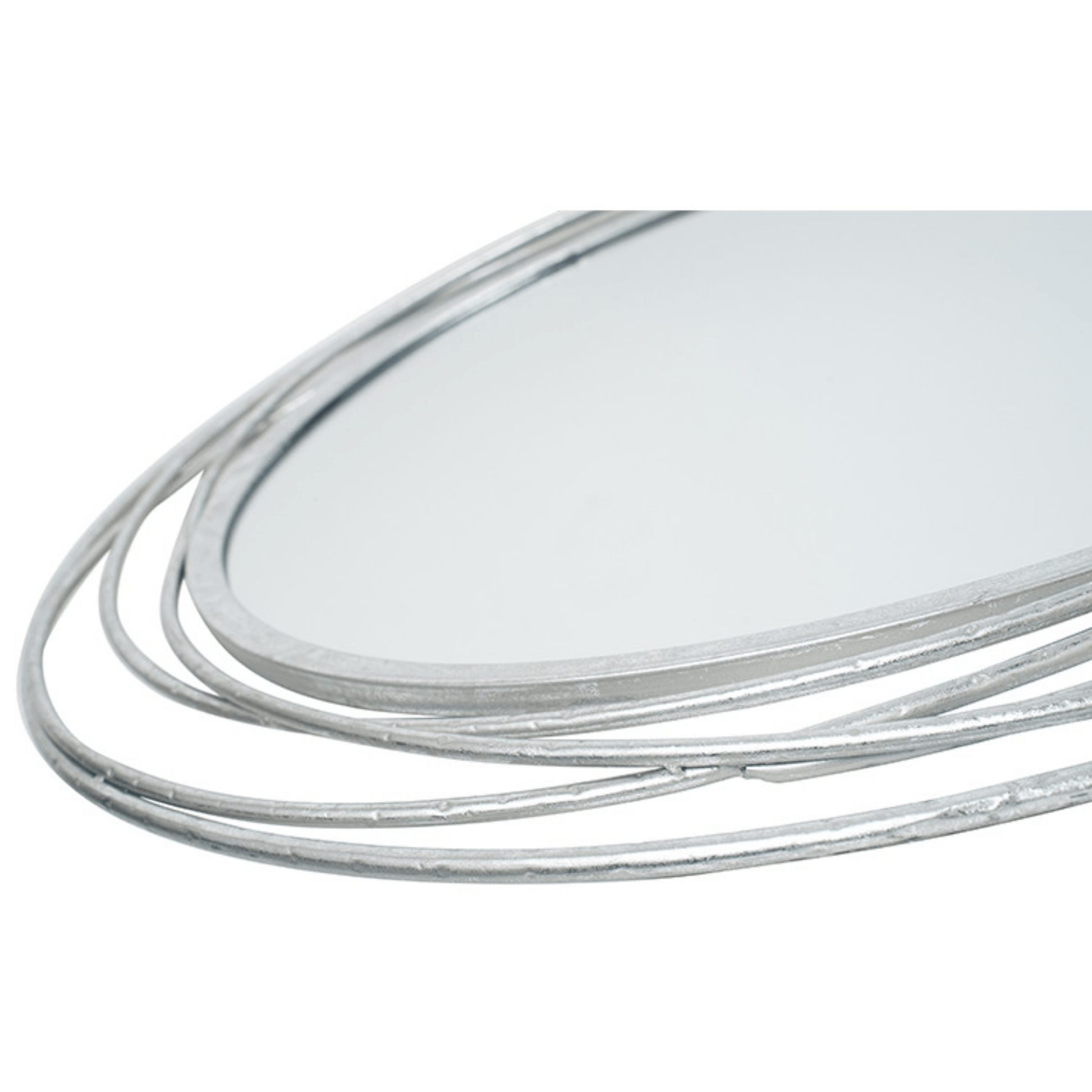 Antique Silver Metal Round Wall Mirror - Cusack Lighting