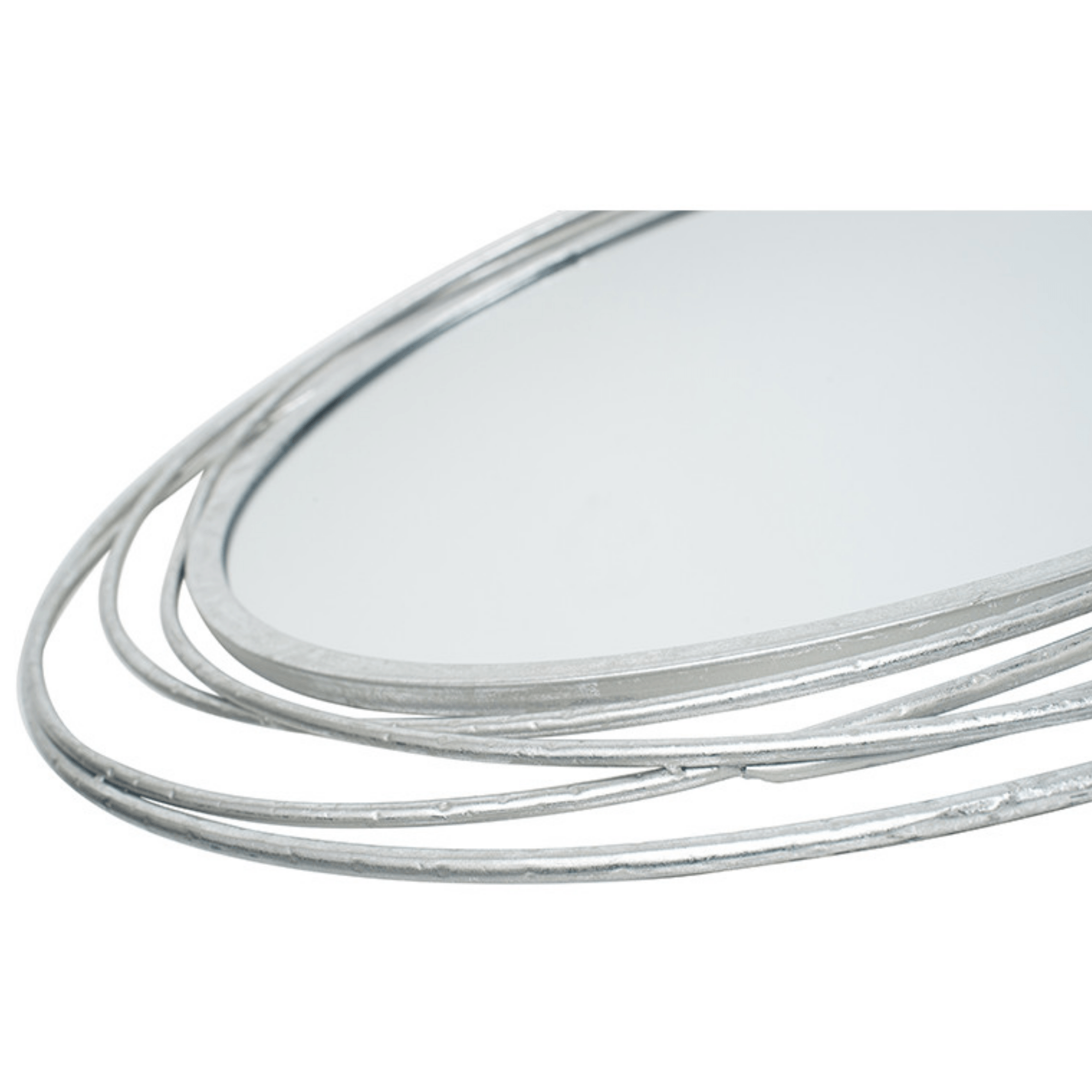 Antique Silver Metal Round Wall Mirror - Cusack Lighting