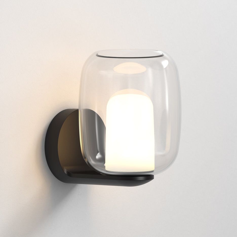 Aquina Matt Black, Polished Chrome-Finish Wall Light