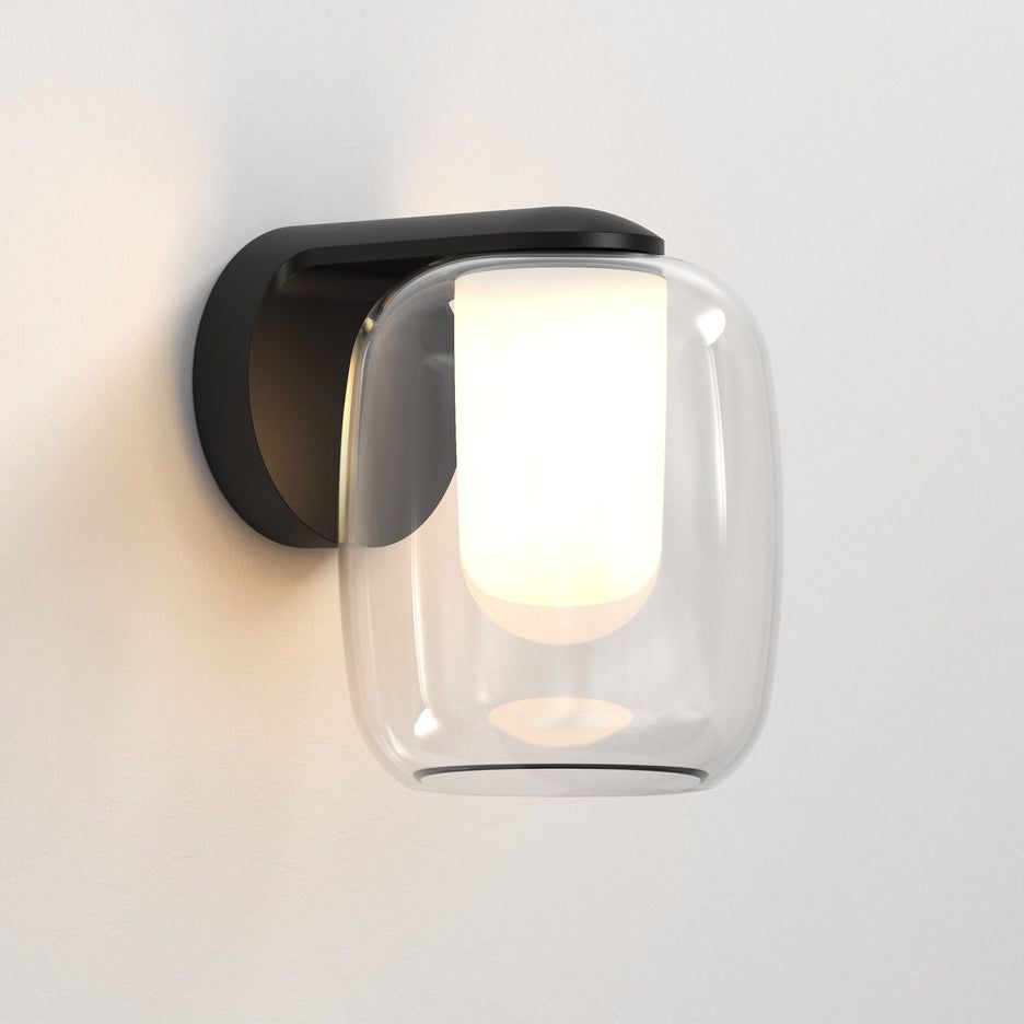 Aquina Matt Black, Polished Chrome-Finish Wall Light