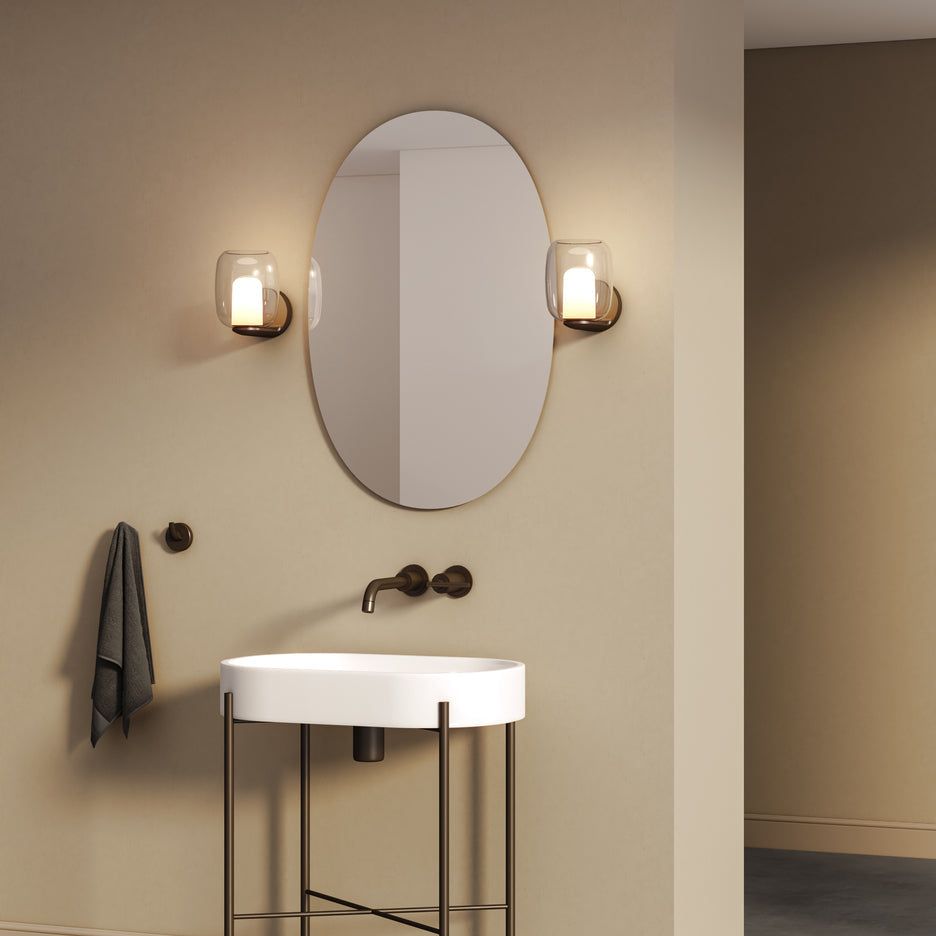 Aquina Matt Black, Polished Chrome-Finish Wall Light