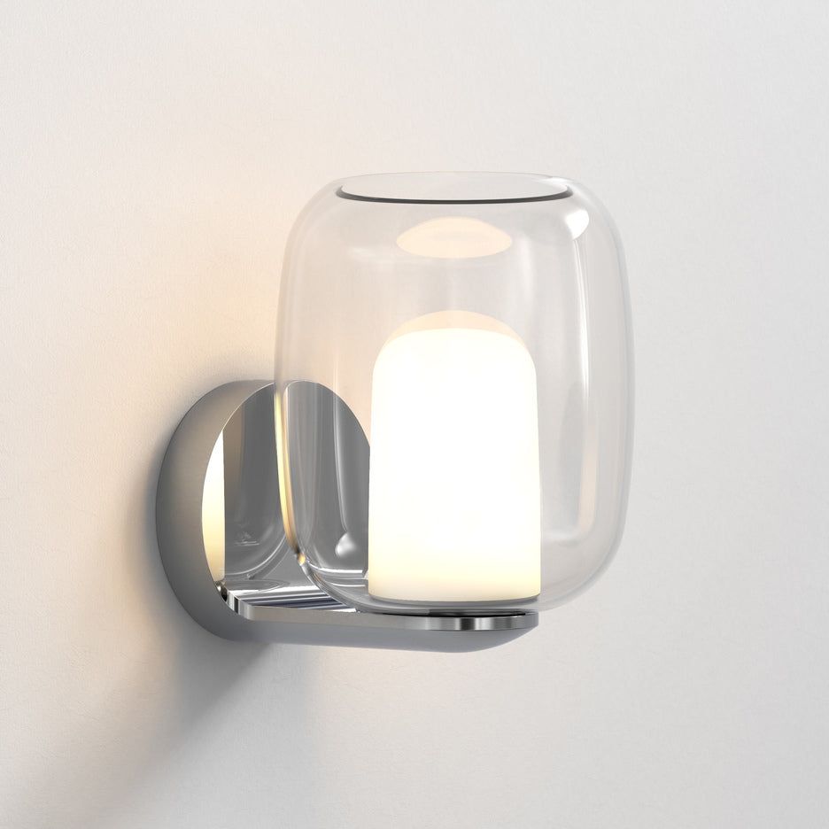 Aquina Matt Black, Polished Chrome-Finish Wall Light