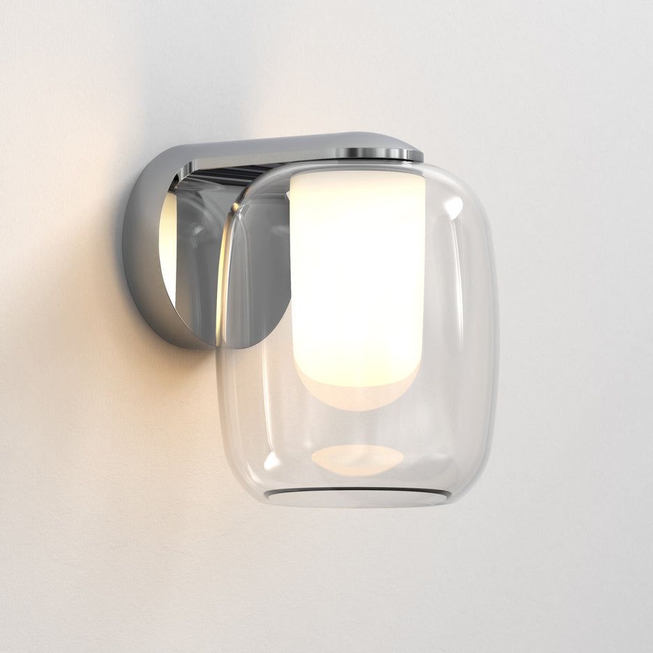 Aquina Matt Black, Polished Chrome-Finish Wall Light