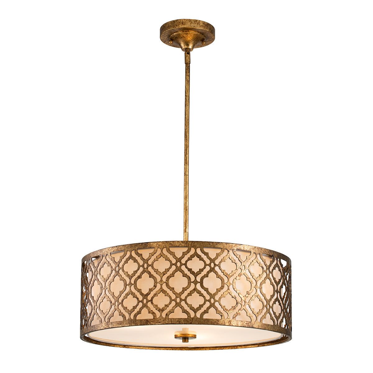 Arabella 3L Pendant Ceiling Light - Distressed Gold Finish