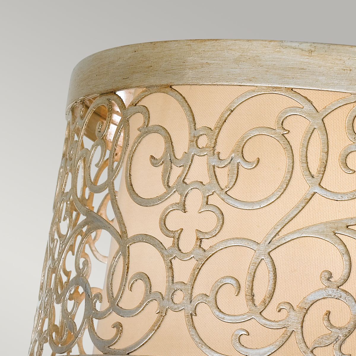 Arabesque 2L Flush Ceiling Light - Silver Leaf Patina Finish