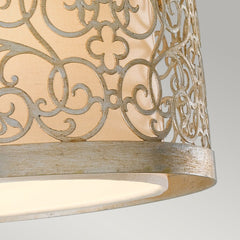 Arabesque 2L Flush Ceiling Light - Silver Leaf Patina Finish