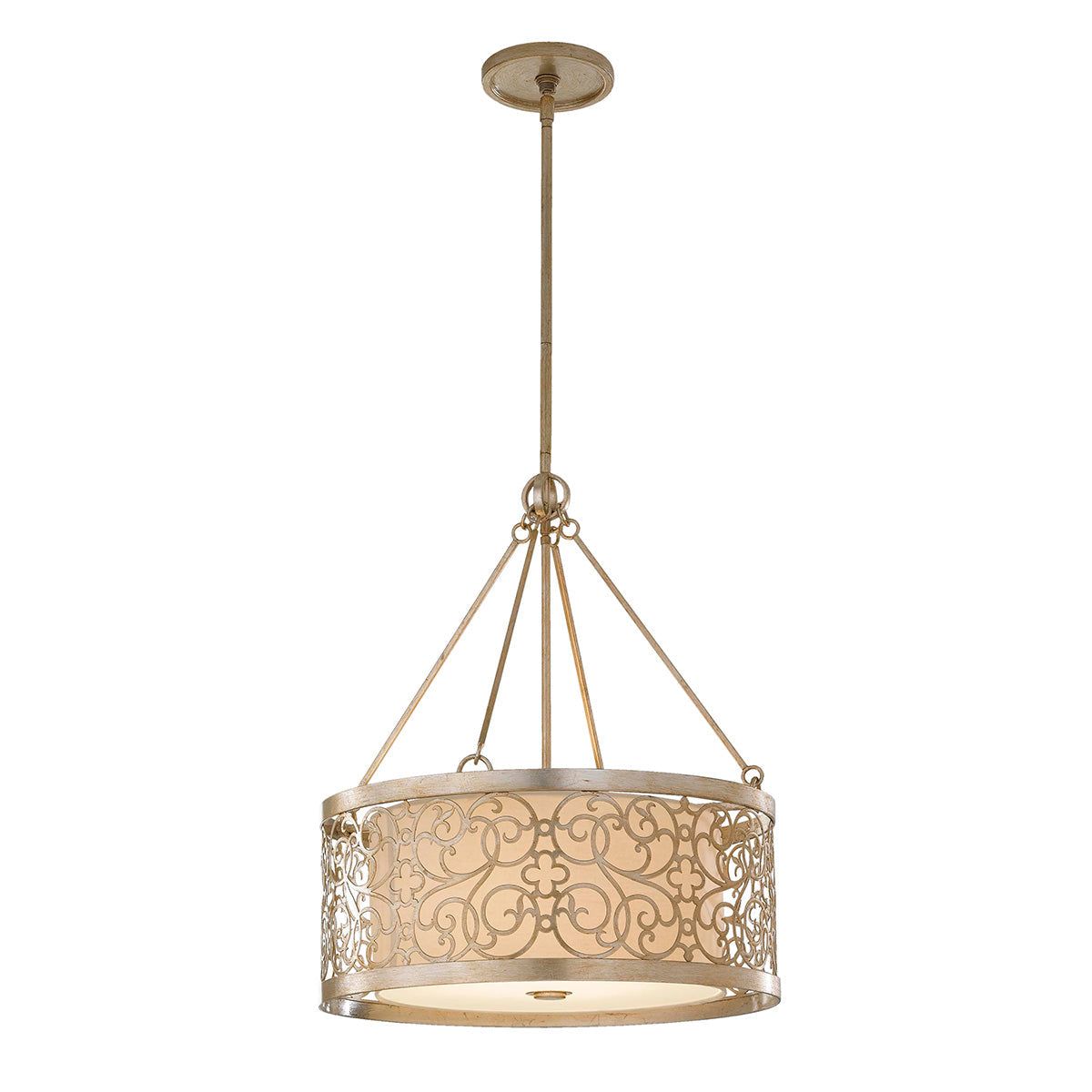 Arabesque 4L Pendant Ceiling Light - Silver Leaf Patina Finish