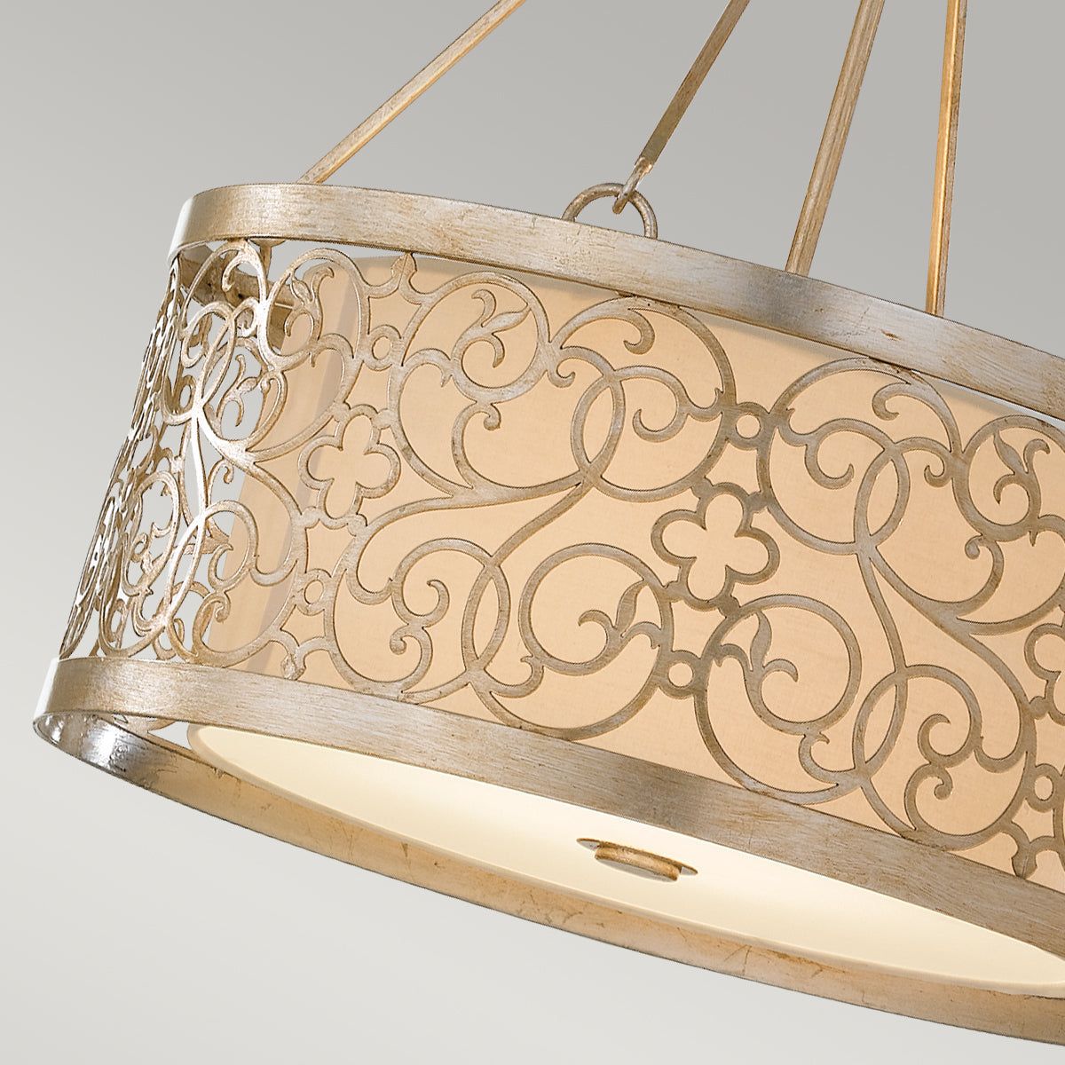 Arabesque 4L Pendant Ceiling Light - Silver Leaf Patina Finish