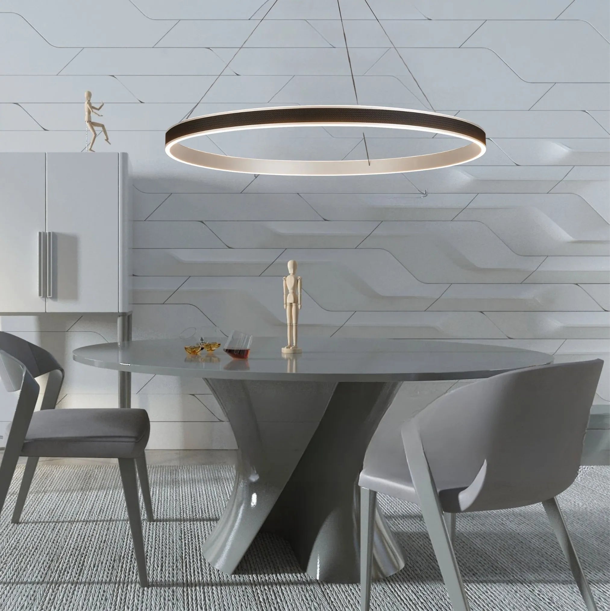 Adela Round Pendant LED Remote Control Tuneable 3000-6000K- Gold/ Silver Finishes