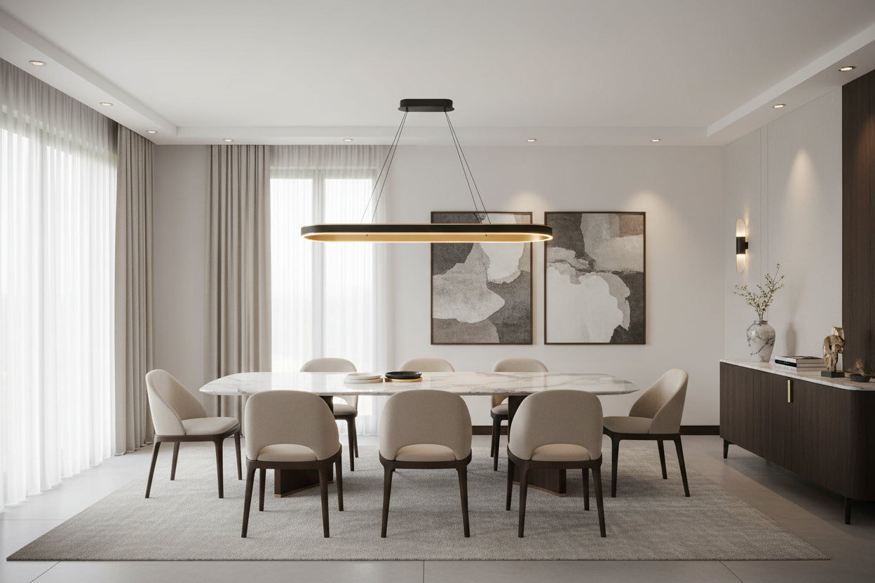 Adela Squoval Tuneable Pendant R/ Cntrl- Gold/ Silver Finishes