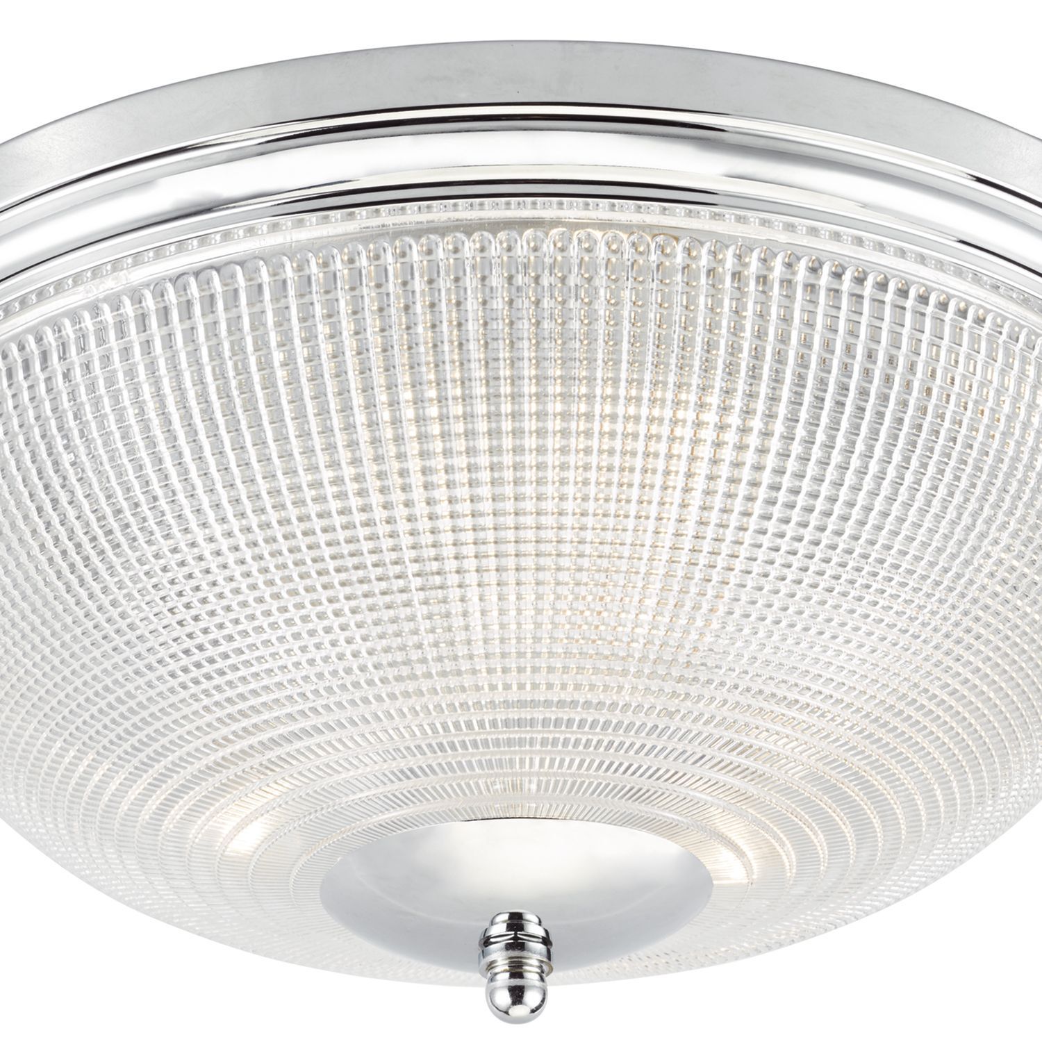 Dar Arbor 3lt Flush Polished Chrome & Glass IP44