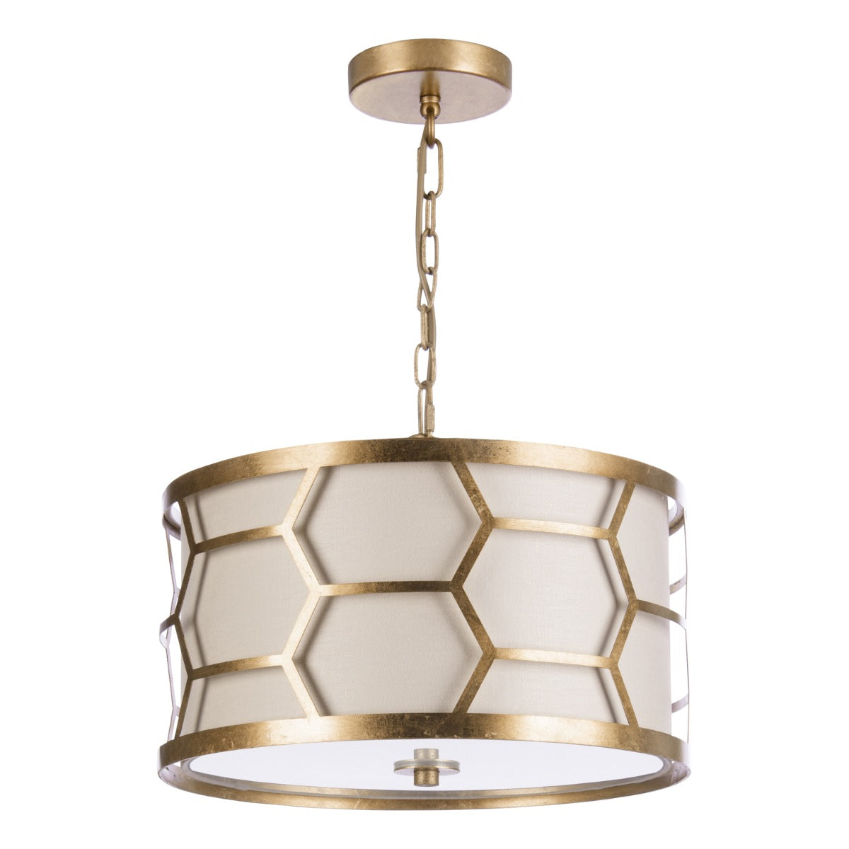 Arendal 3/4Lt Light Pendant Gold Leaf With Bespoke Shade E27