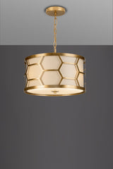 Arendal 3/4Lt Light Pendant Gold Leaf With Bespoke Shade E27