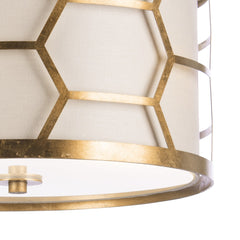 Arendal 3/4Lt Light Pendant Gold Leaf With Bespoke Shade E27