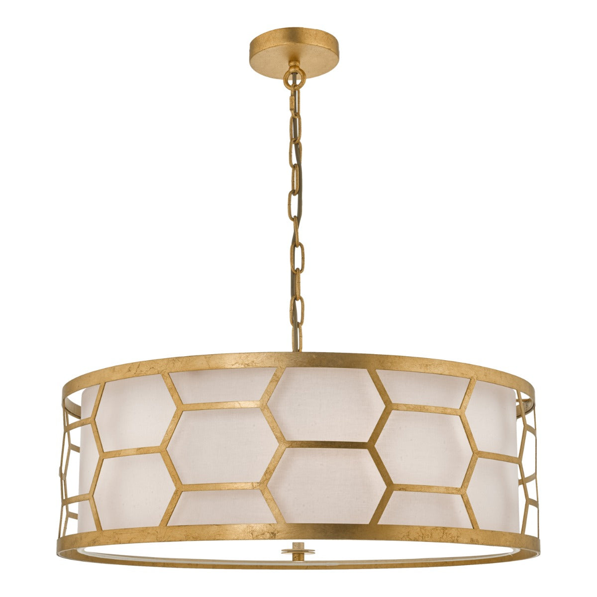 Arendal 3/4Lt Light Pendant Gold Leaf With Bespoke Shade E27