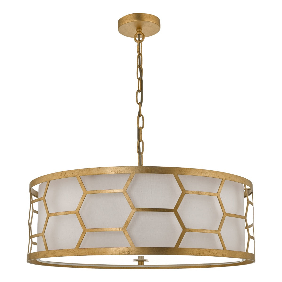 Arendal 3/4Lt Light Pendant Gold Leaf With Bespoke Shade E27