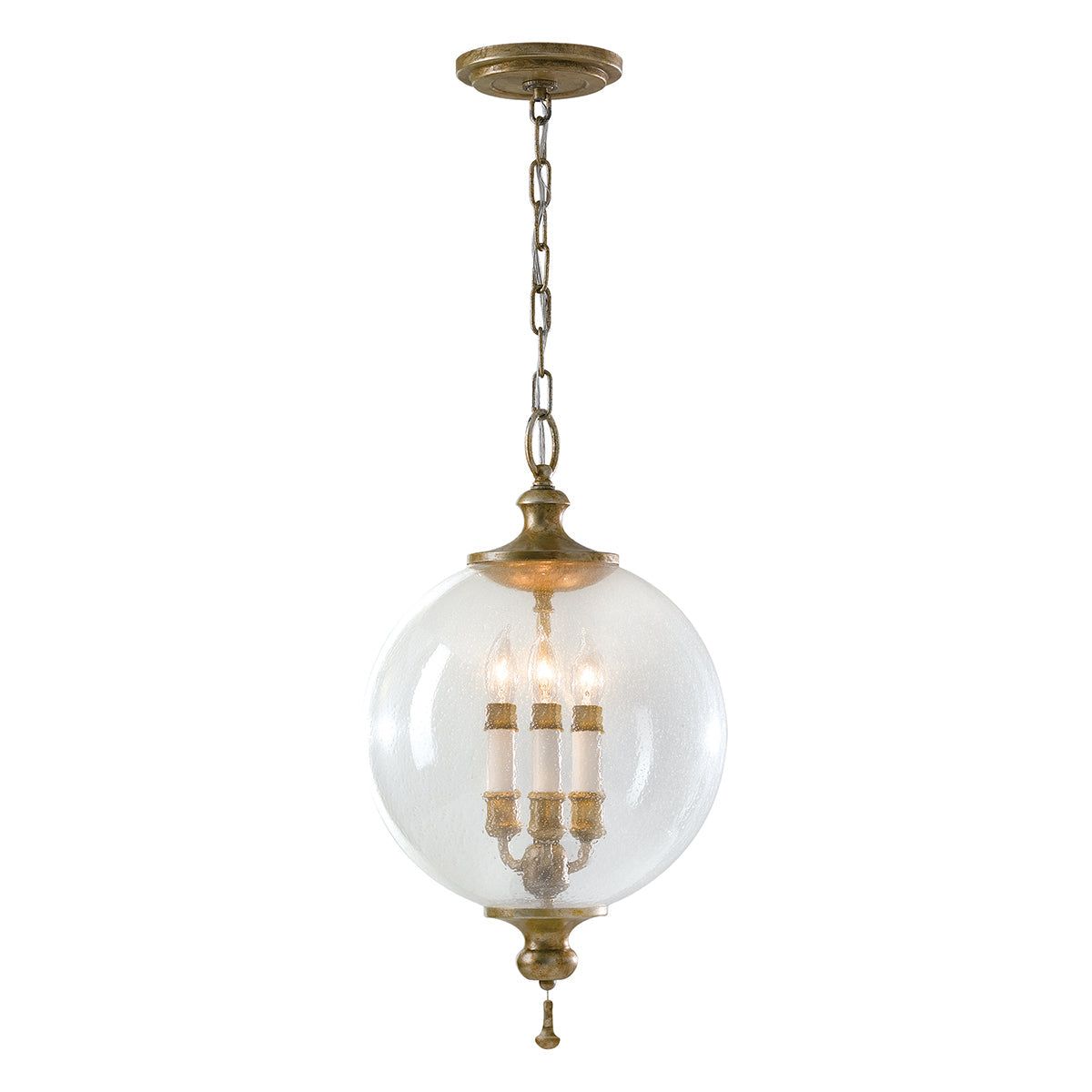 Argento 3Lt Centre Ceiling Light - Oxidized Silver Leaf Finish