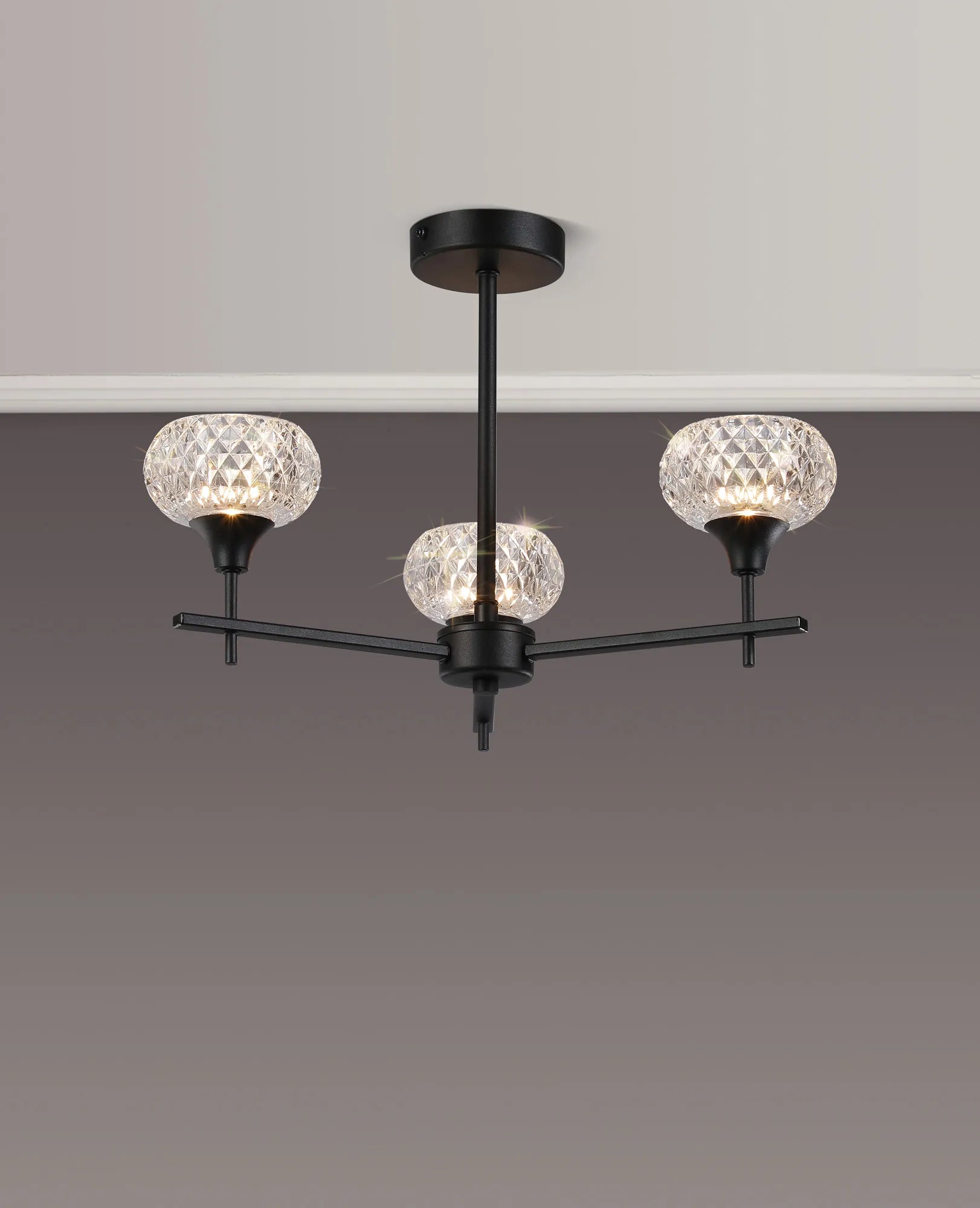 Aris 3/5lt Fixed Pendant- Polished Chrome/ Satin Black Finishes