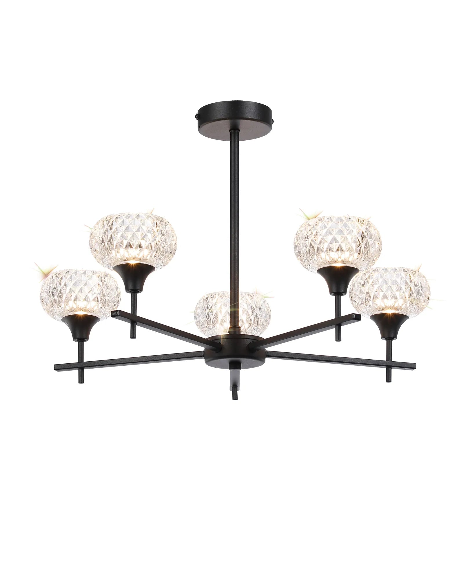 Aris 3/5lt Fixed Pendant- Polished Chrome/ Satin Black Finishes