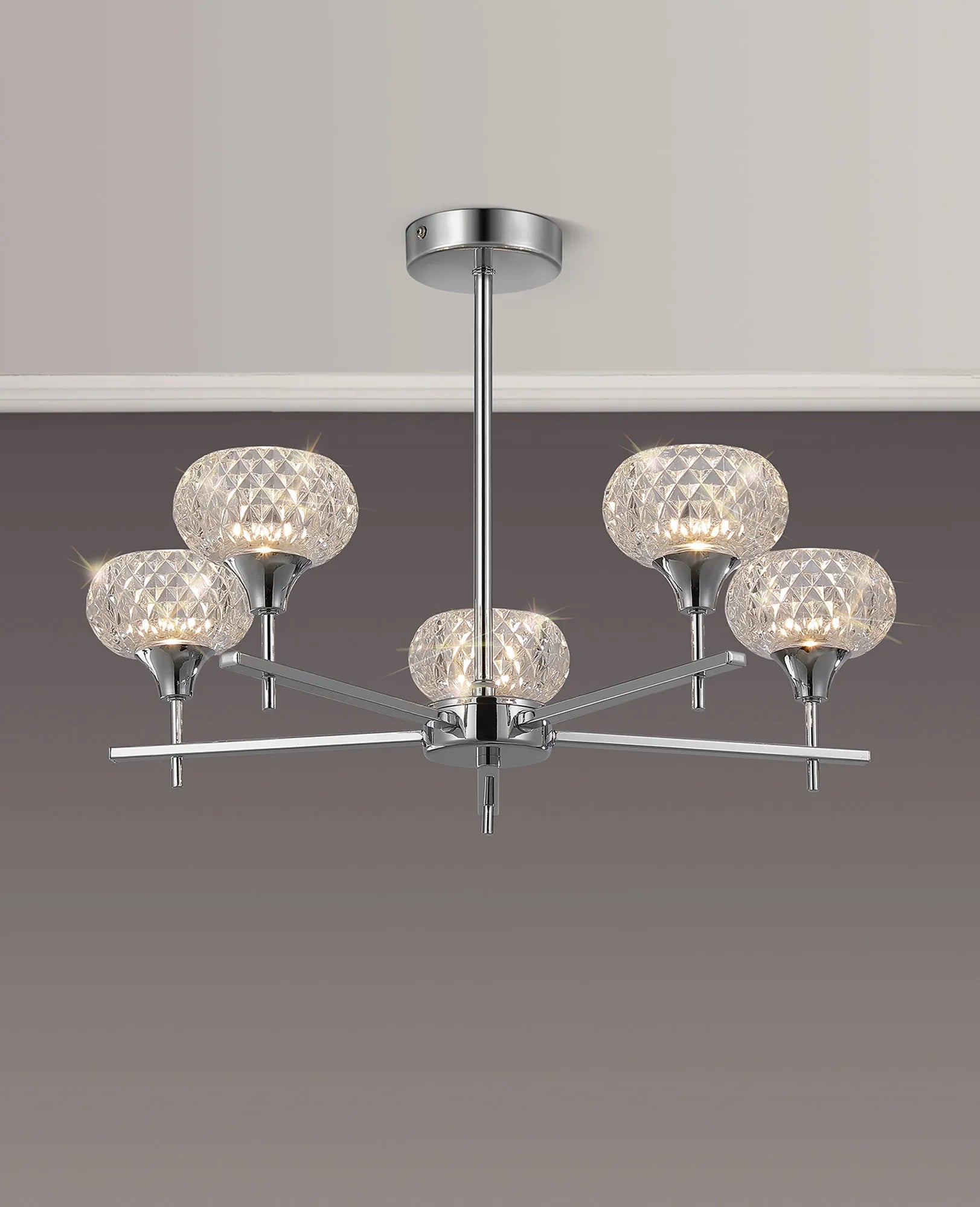 Aris 3/5lt Fixed Pendant- Polished Chrome/ Satin Black Finishes