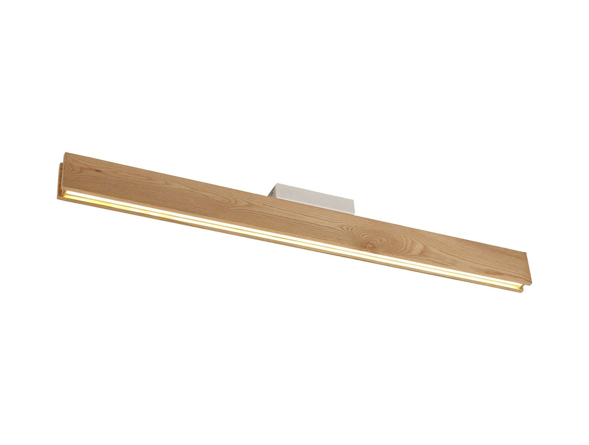 Aries Led Flush Ceiling Light, 2 x 18W LED, 3000K, 1528lm, Oak, Matt White, 3yrs Warranty IP20